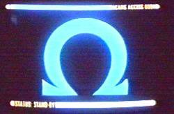 Picture of omega symbol on screen